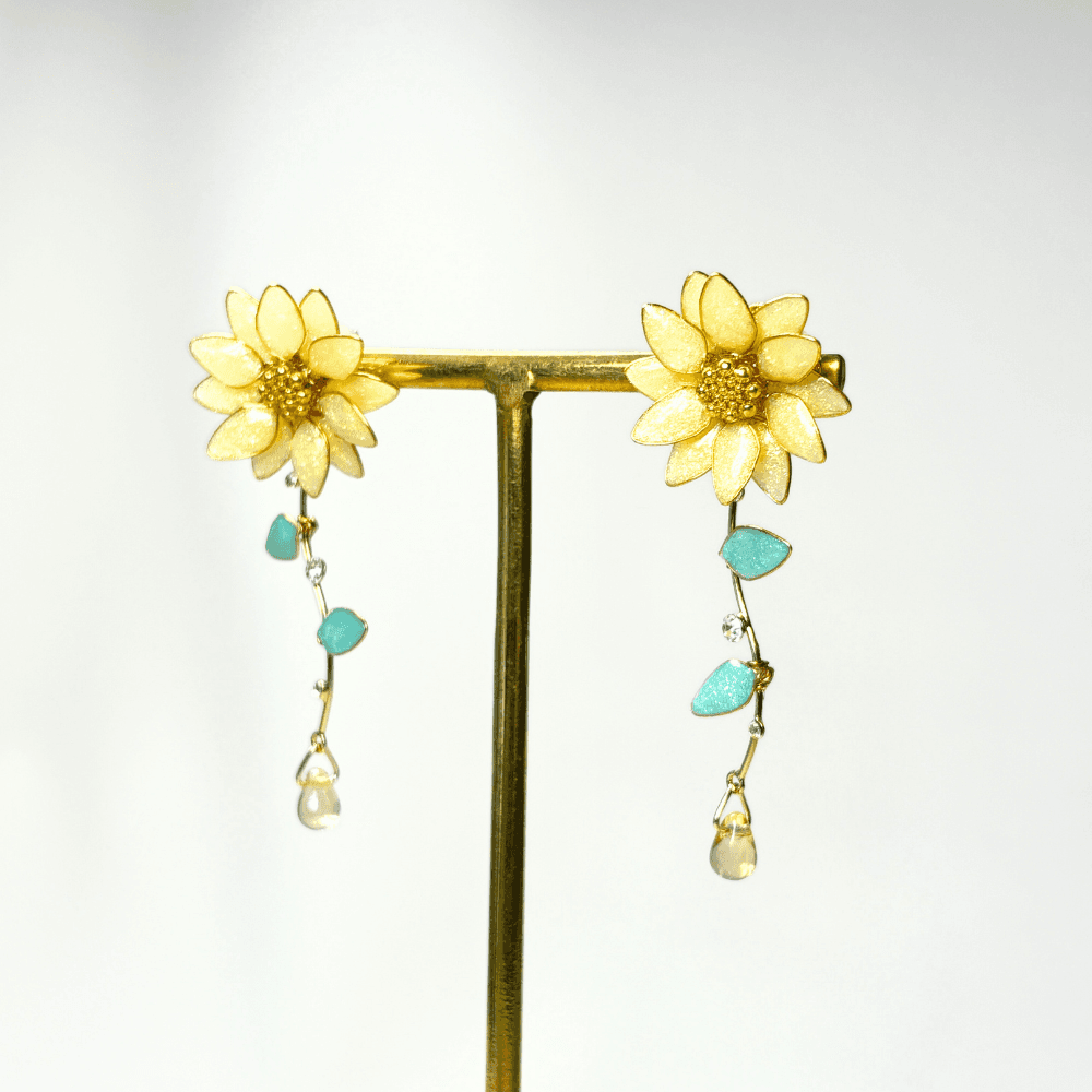 【ひまわり】2wayピアス サージカルステンレス／夏アクセサリー／キラキラ輝く／アレルギー対応／受注製作 | 6枚目